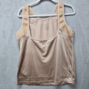 Secret Solutions 3X Plus Size Shapewear Beige Tank Top Cut out Bust